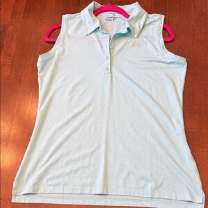 Nike Women's Aqua Blue Sleeveless Polo Golf Sleeveless